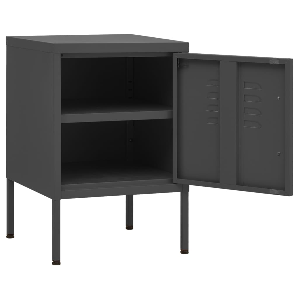 Noćni ormarić antracit 35 x 35 x 51 cm čelični