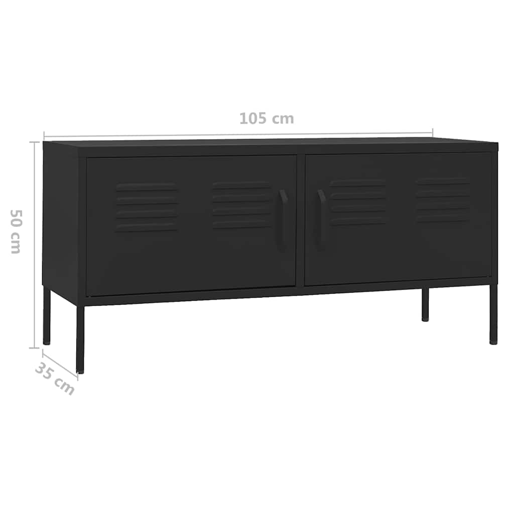 TV ormarić crni 105 x 35 x 50 cm čelični
