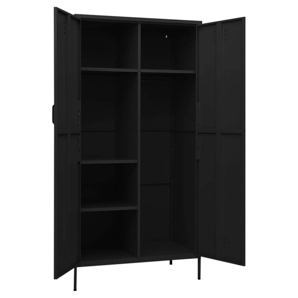 Ormar crni 90 x 50 x 180 cm čelični
