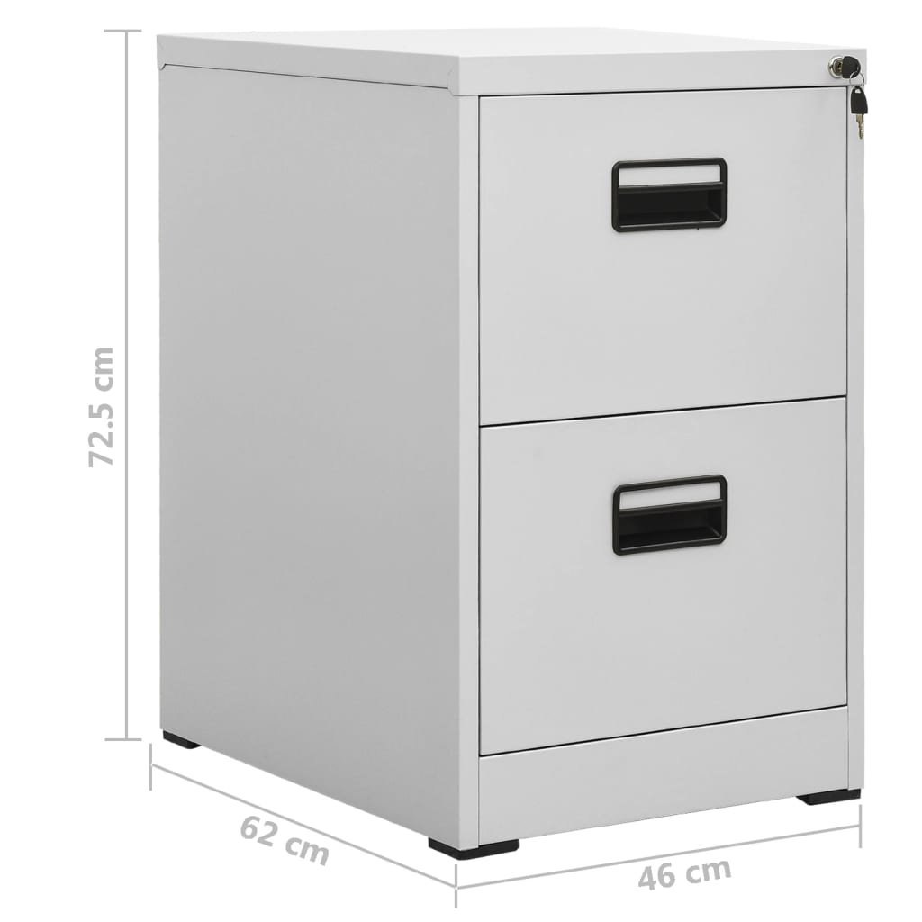 Ormarić za spise svjetlosivi 46 x 62 x 72,5 cm čelični