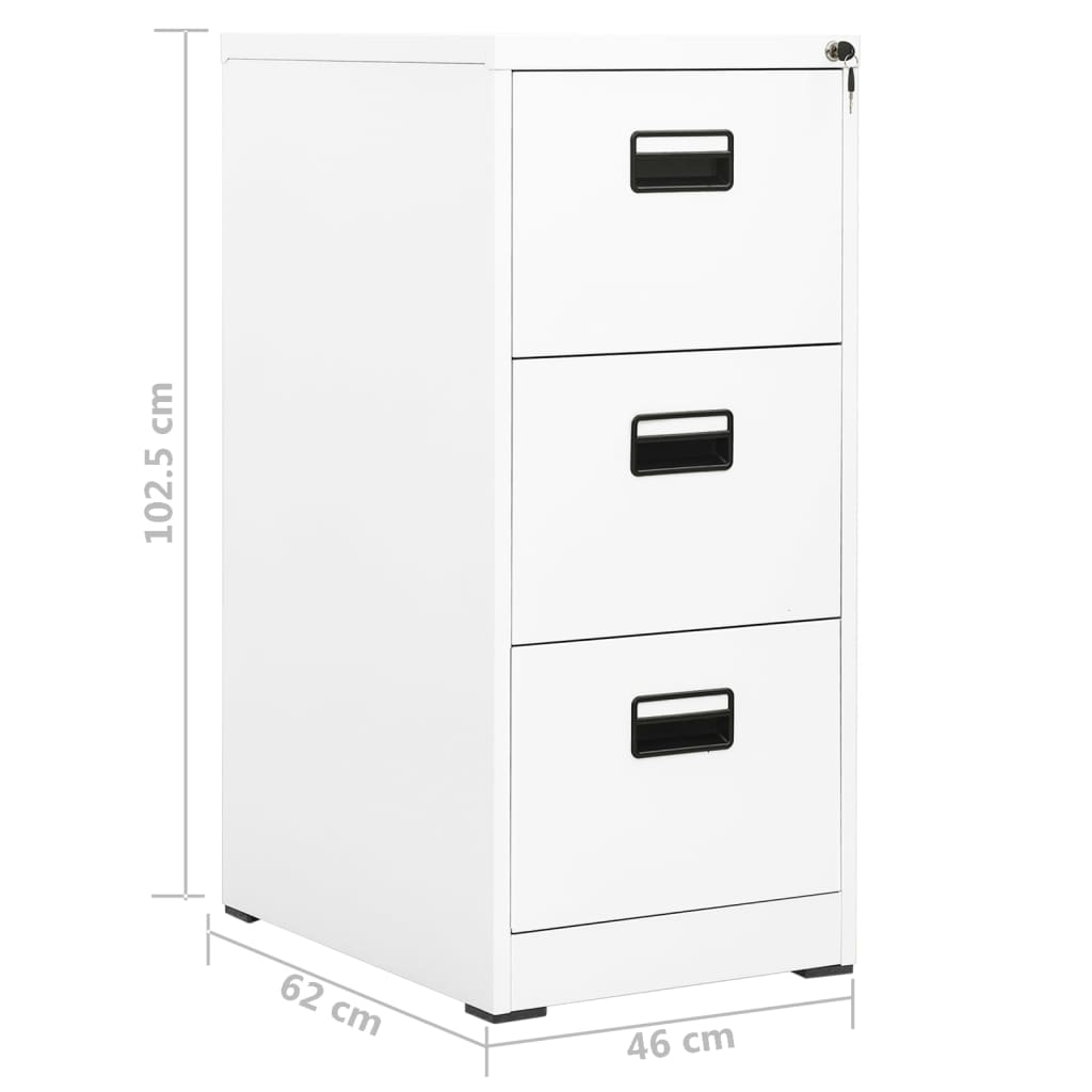 Ormarić za spise bijeli 46 x 62 x 102,5 cm čelični