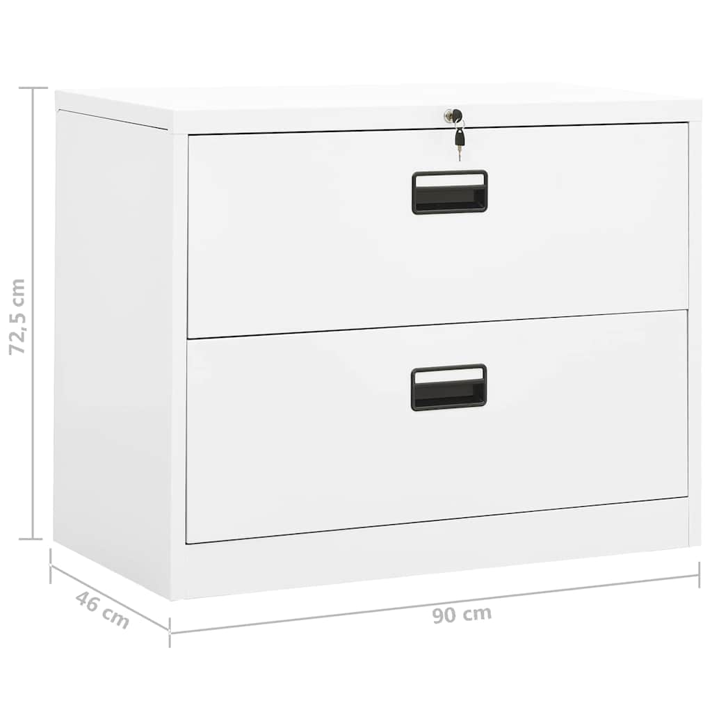Ormarić za spise bijeli 90 x 46 x 72,5 cm čelični