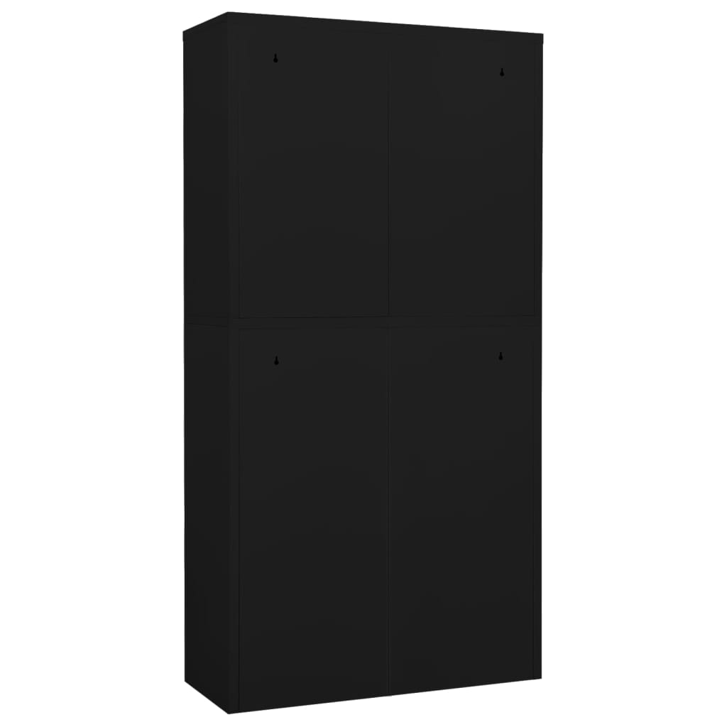 Uredski ormarić crni 90 x 40 x 180 cm čelični