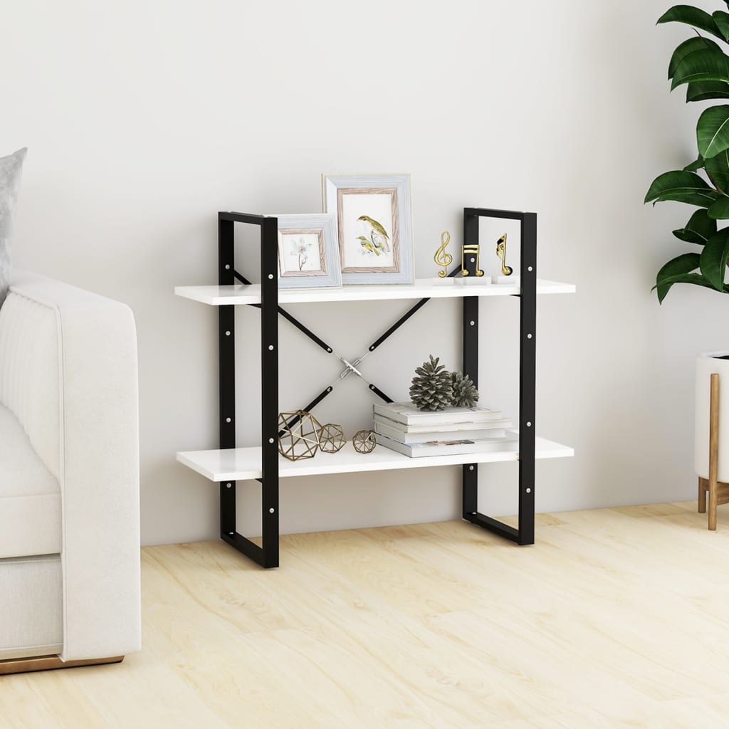 Ormarić za knjige 2 razine bijeli 80x30x70 cm konstruirano drvo