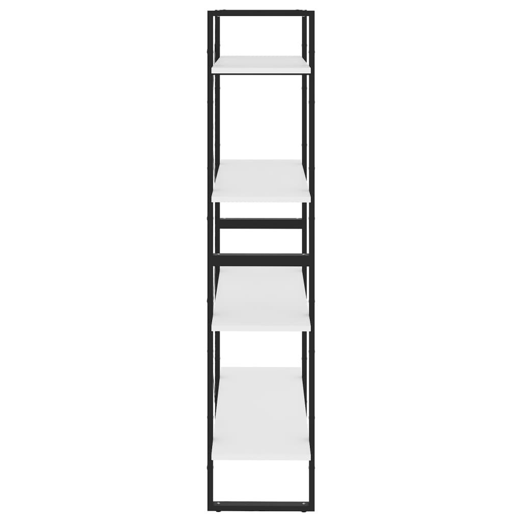 Ormarić za knjige s 4 razine bijeli 80 x 30 x 140 cm drveni