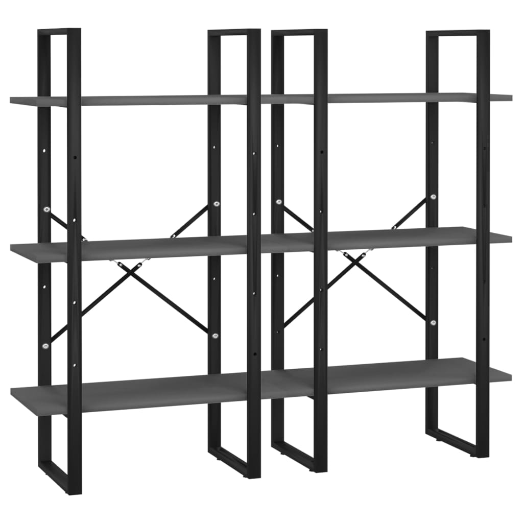 Police za pohranu sive 60 x 30 x 210 cm od konstruiranog drva