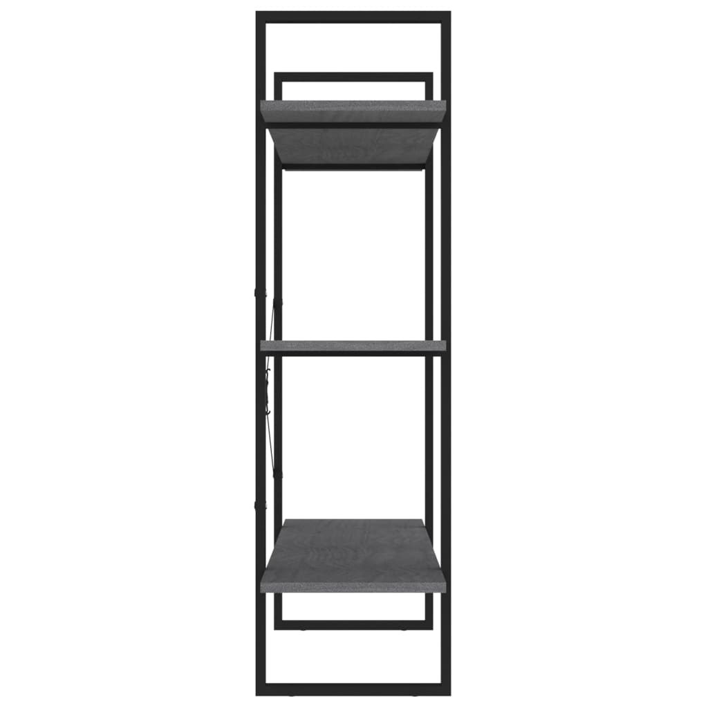 Ormarić za knjige s 3 razine sivi 100 x 30 x 105 cm od borovine