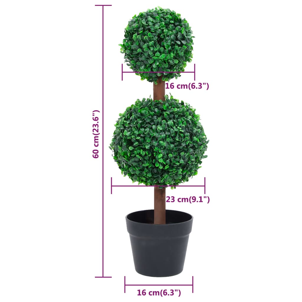 Umjetni šimšir u obliku kugle s posudom zeleni 60 cm