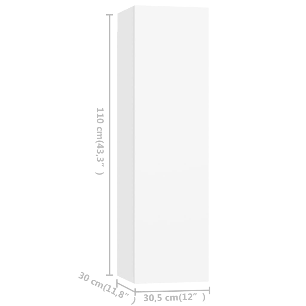 3-dijelni set TV ormarića bijeli od konstruiranog drva