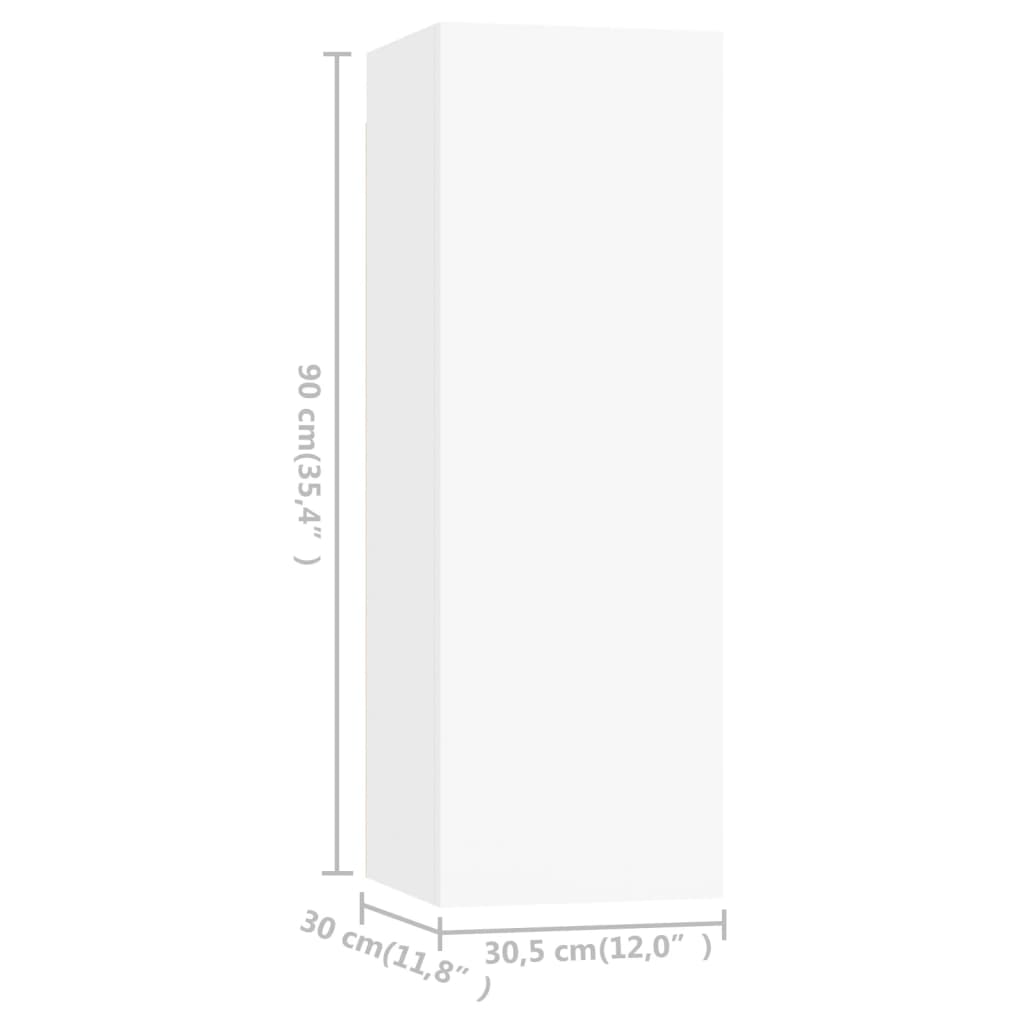 TV ormarići 4 kom bijeli 30,5 x 30 x 90 cm konstruirano drvo