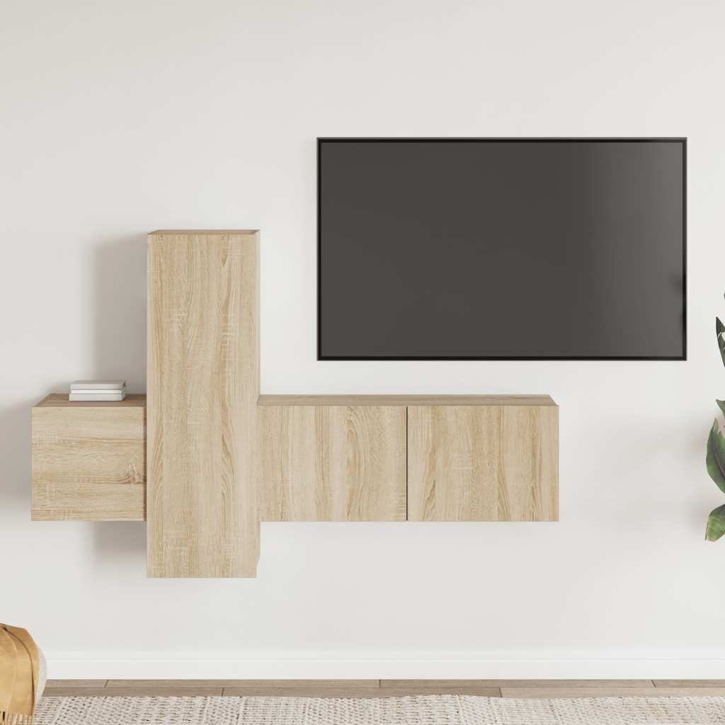 3-dijelni set TV ormarića boja hrasta sonome konstruirano drvo