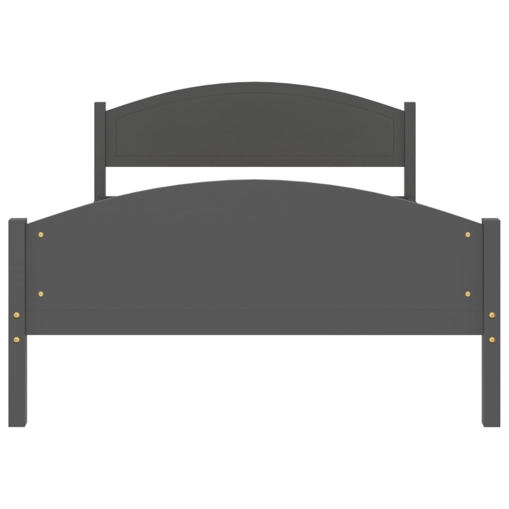 Okvir za krevet od masivne borovine tamnosivi 120 x 200 cm