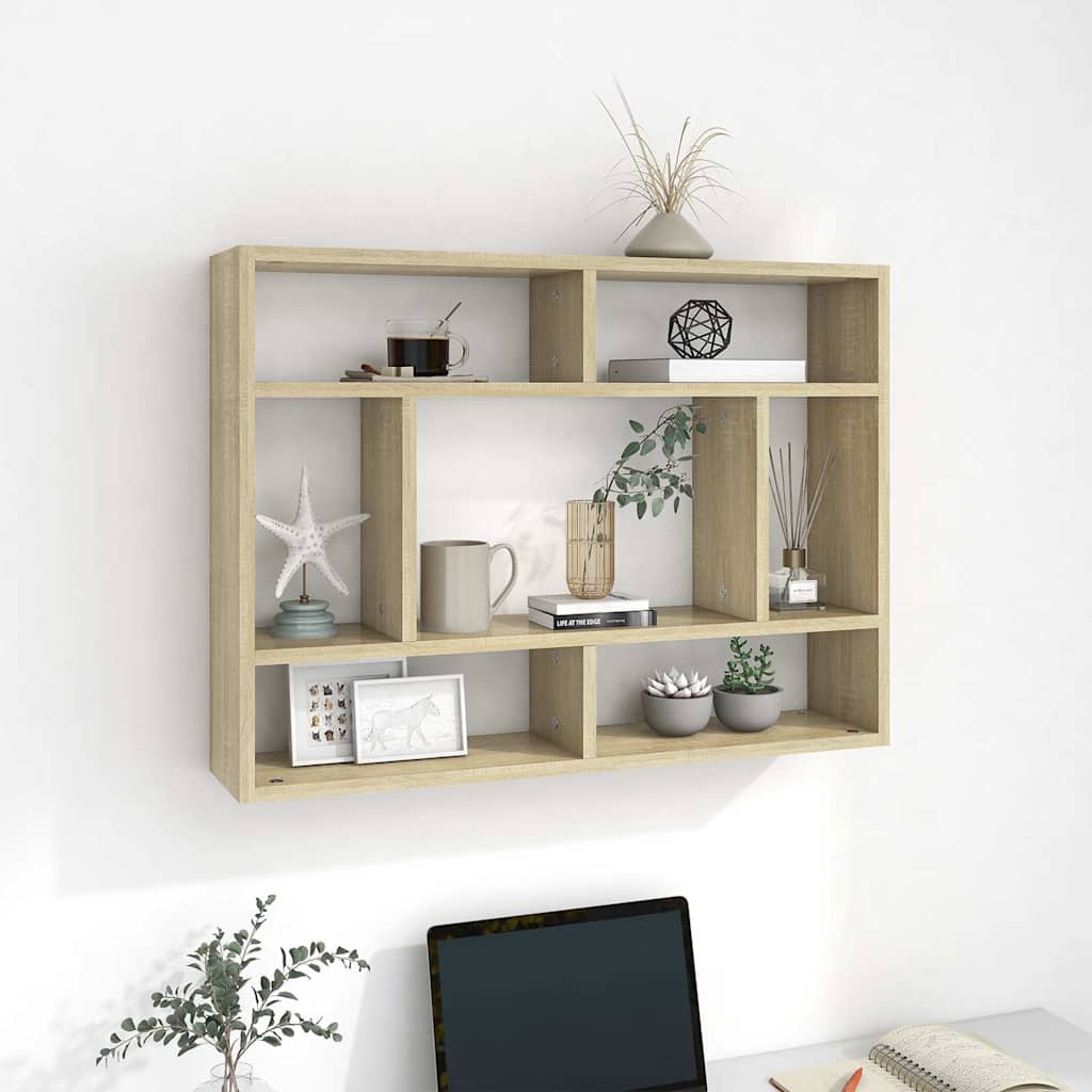 Zidna polica boja hrasta 75 x 16 x 55 cm konstruirano drvo