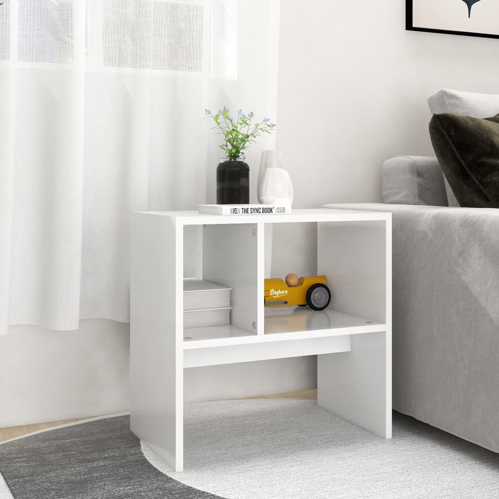 Bočni stolić bijeli 50 x 30 x 50 cm od konstruiranog drva