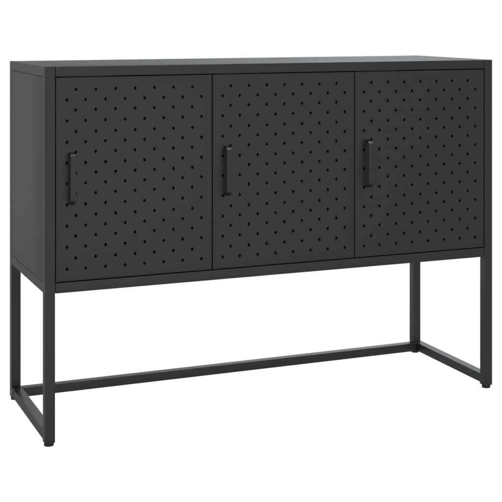 Komoda crna 105 x 35 x 75 cm čelična