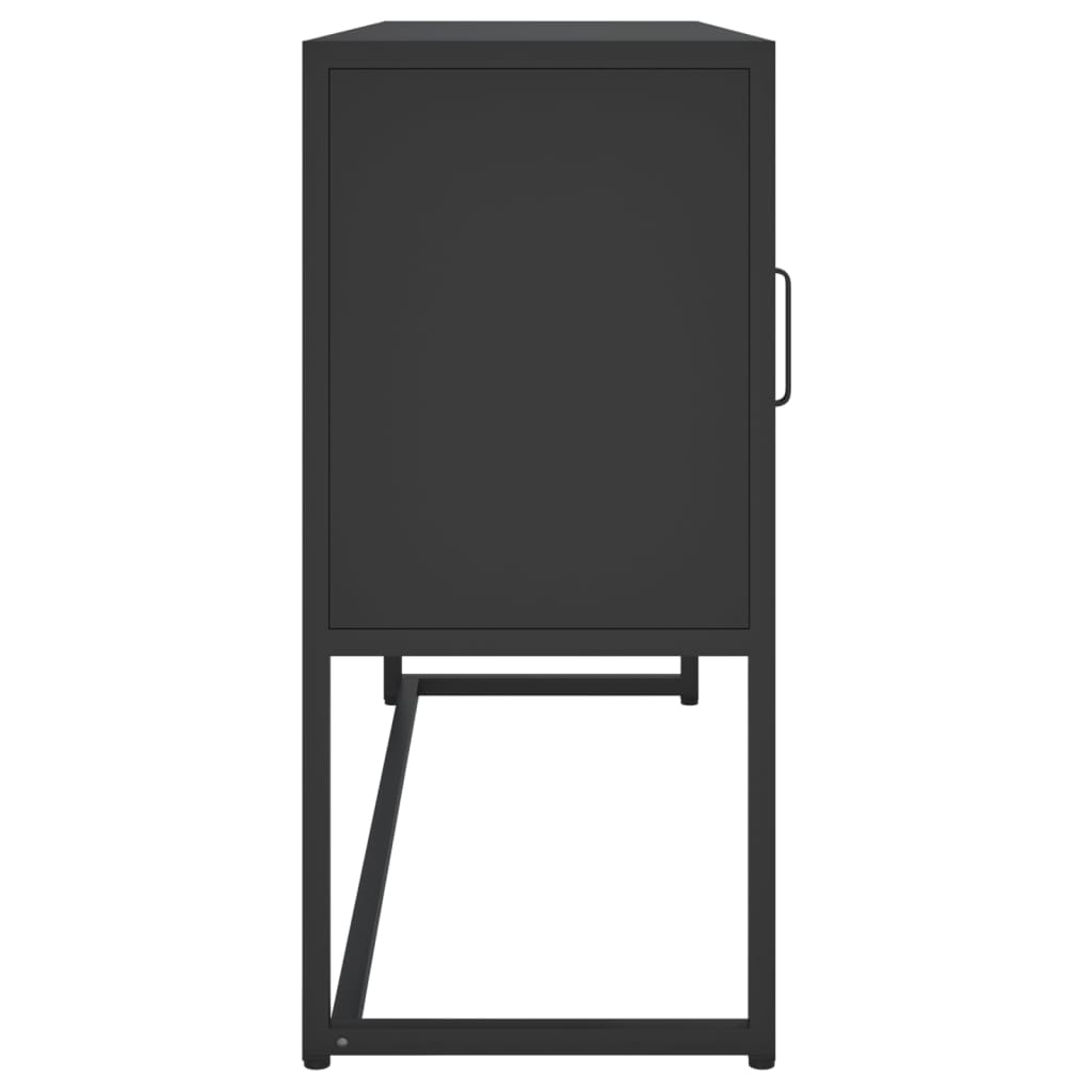 Komoda crna 105 x 35 x 75 cm čelična