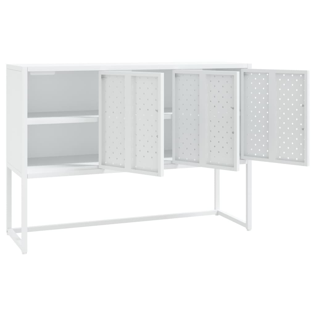 Komoda bijela 105 x 35 x 75 cm čelična