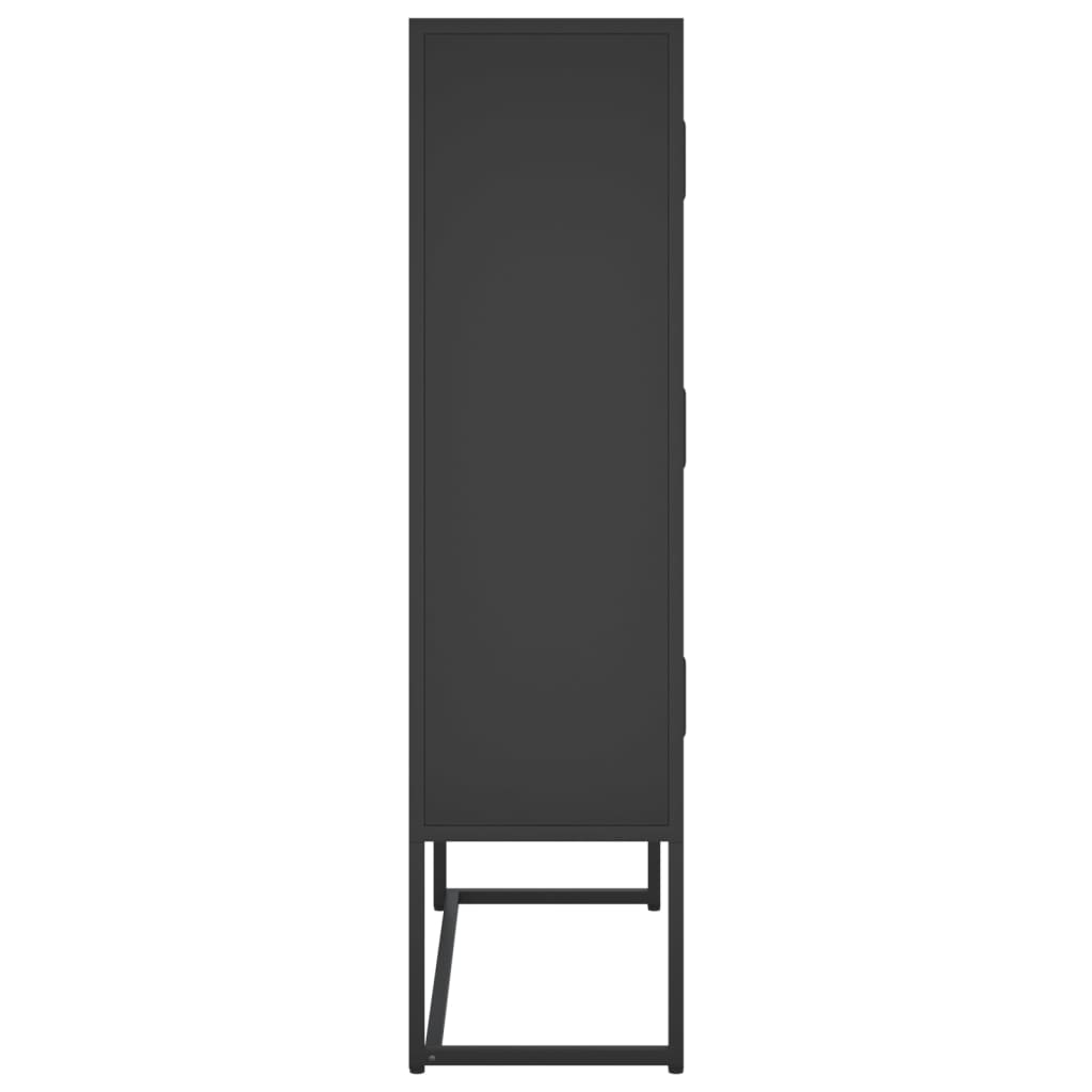 Visoka komoda crna 80 x 35 x 135 cm čelična