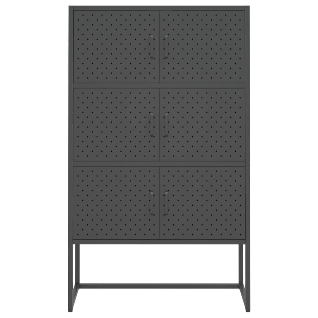 Visoka komoda antracit 80 x 35 x 135 cm čelična