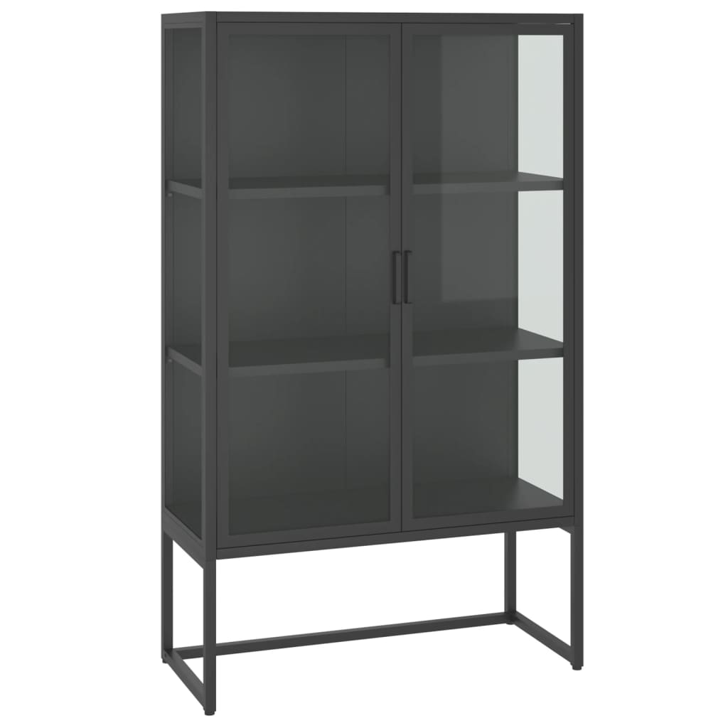 Visoka komoda antracit 80x35x135 cm od čelika i kaljenog stakla