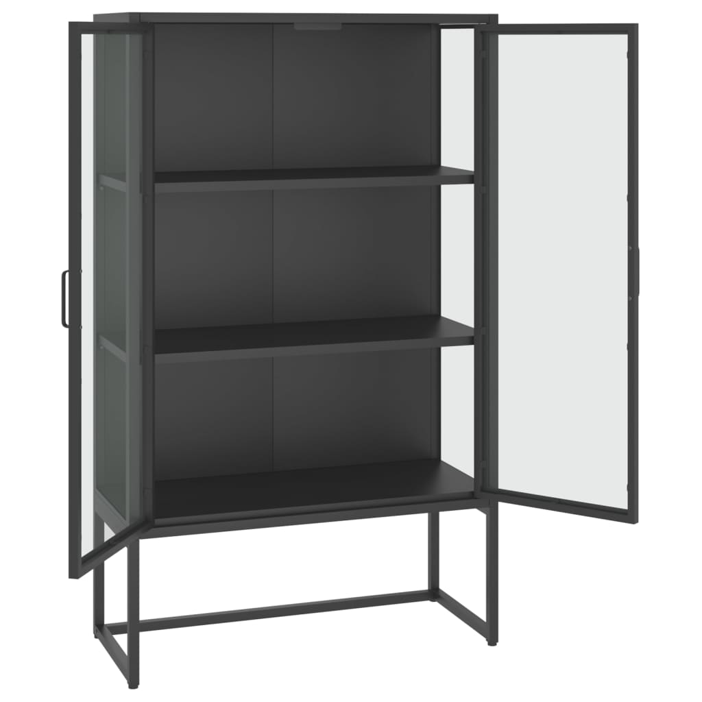 Visoka komoda antracit 80x35x135 cm od čelika i kaljenog stakla