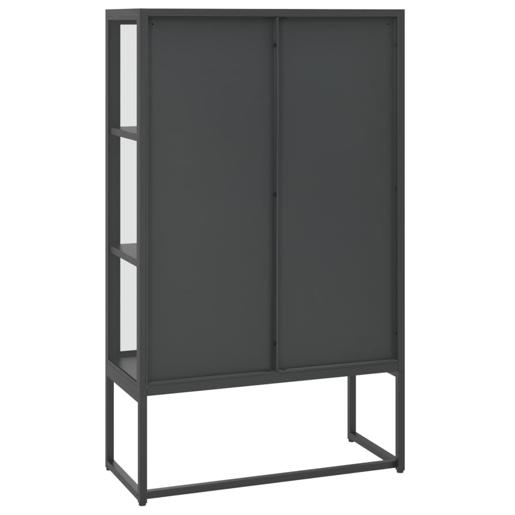 Visoka komoda antracit 80x35x135 cm od čelika i kaljenog stakla