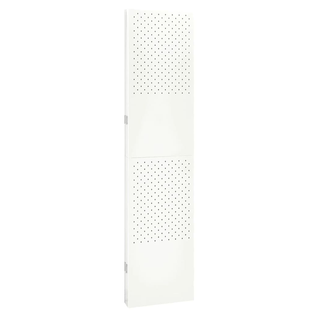 Sobna pregrada s 4 panela bijela 160 x 180 cm čelična