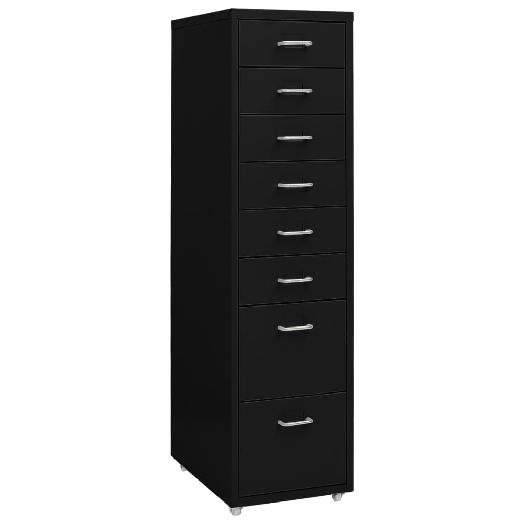 Mobilni ormarić za spise crni 28 x 41 x 109 cm metalni