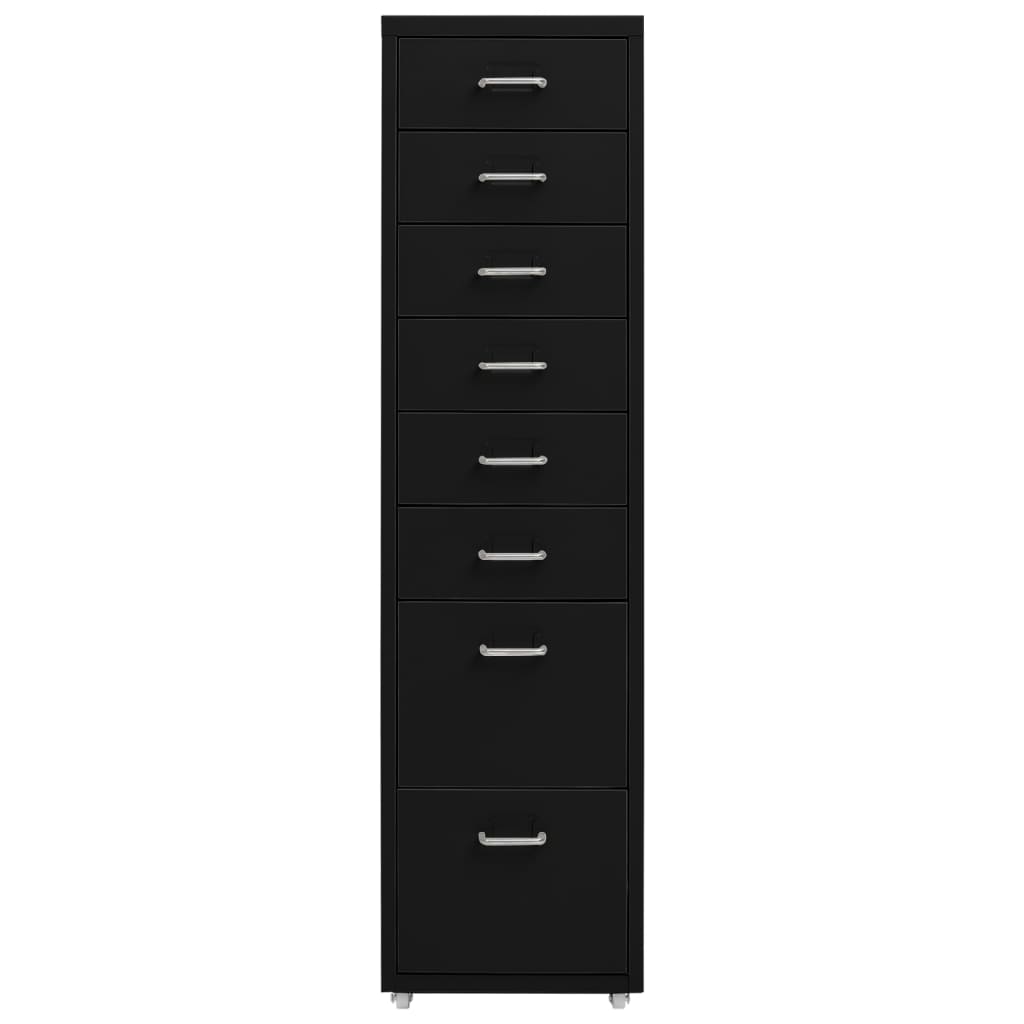 Mobilni ormarić za spise crni 28 x 41 x 109 cm metalni