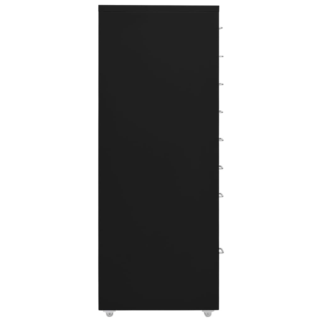 Mobilni ormarić za spise crni 28 x 41 x 109 cm metalni