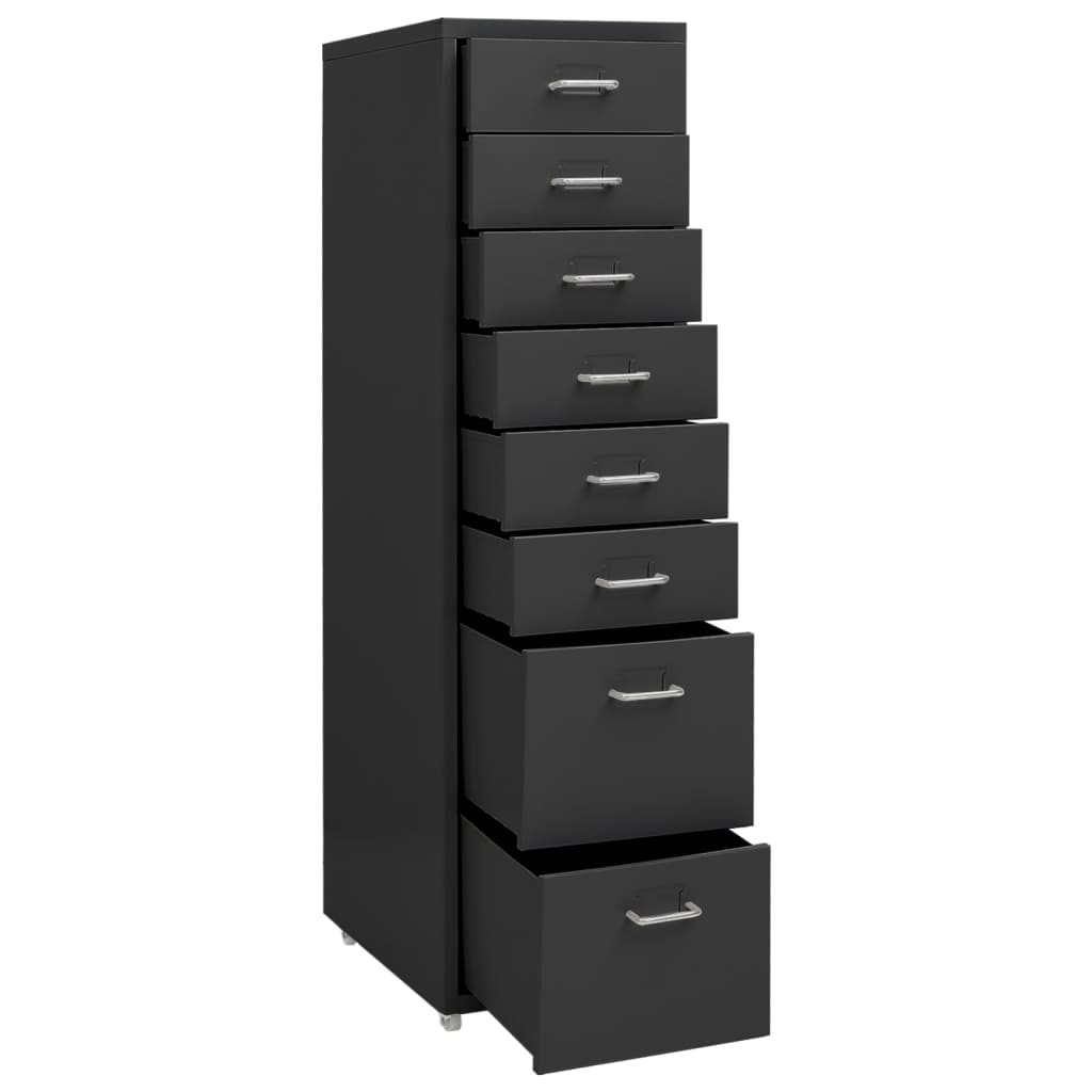 Mobilni ormarić za spise antracit 28 x 41 x 109 cm metalni