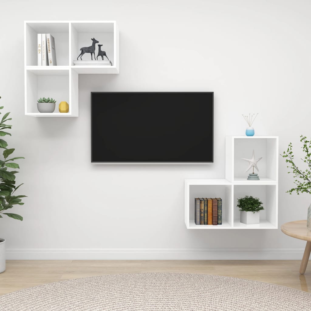 4-dijelni set TV ormarića bijeli od konstruiranog drva
