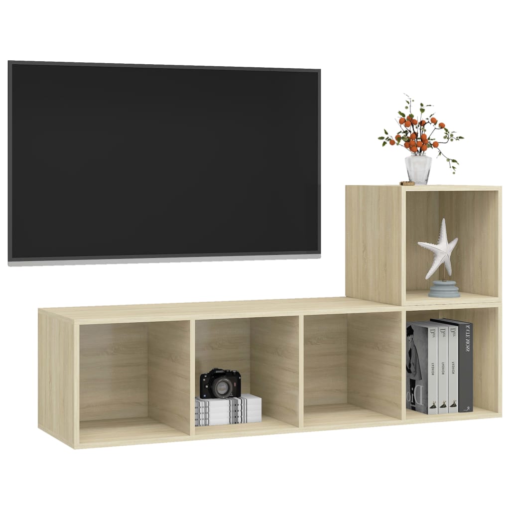2-dijelni set TV ormarića boja hrasta sonome konstruirano drvo
