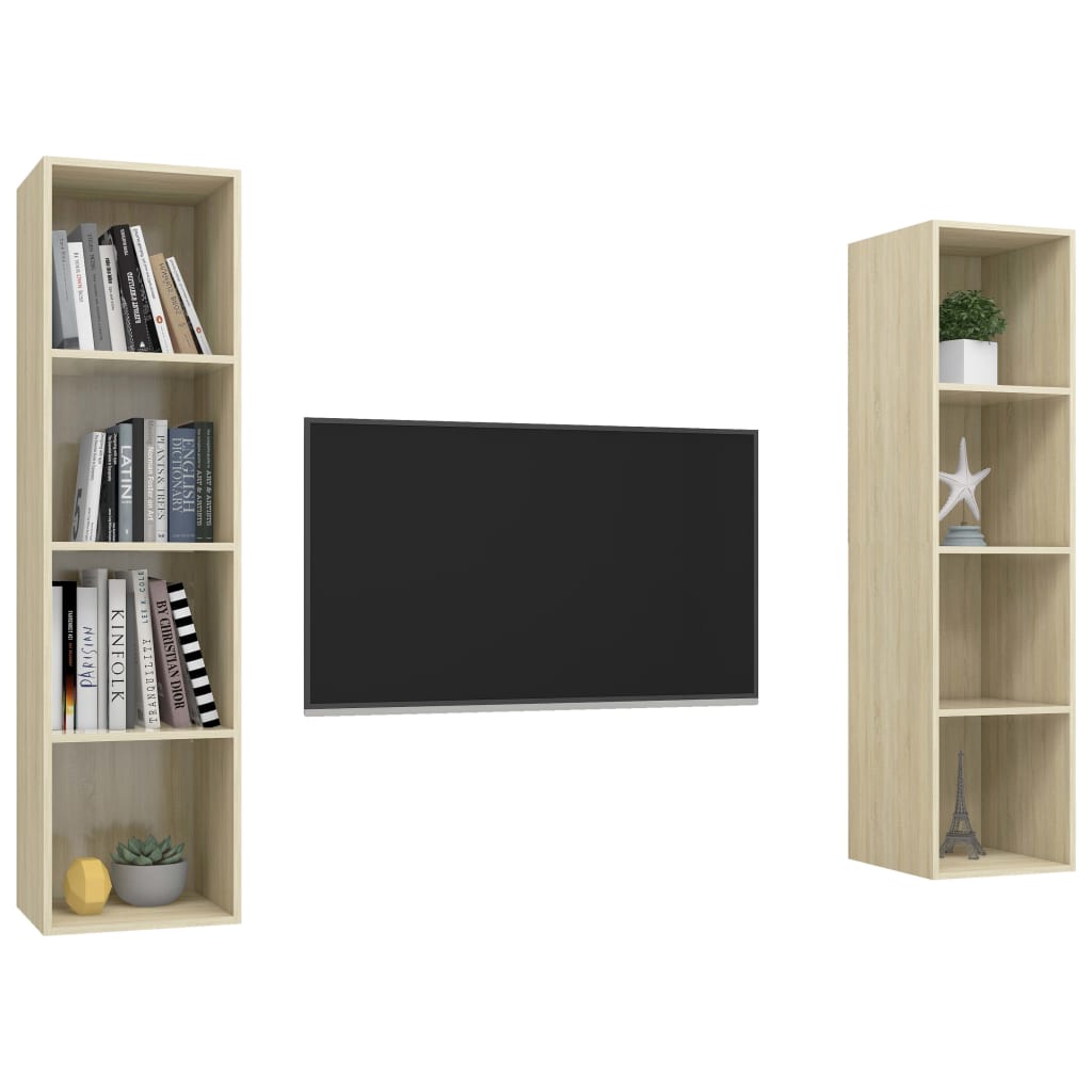 Zidni TV ormarići 2 kom boja hrasta sonome konstruirano drvo