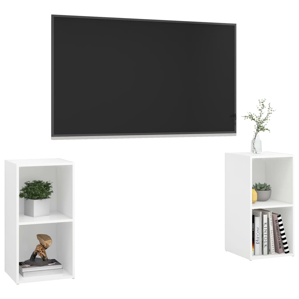 TV ormarići 2 kom bijeli 72 x 35 x 36,5 cm konstruirano drvo