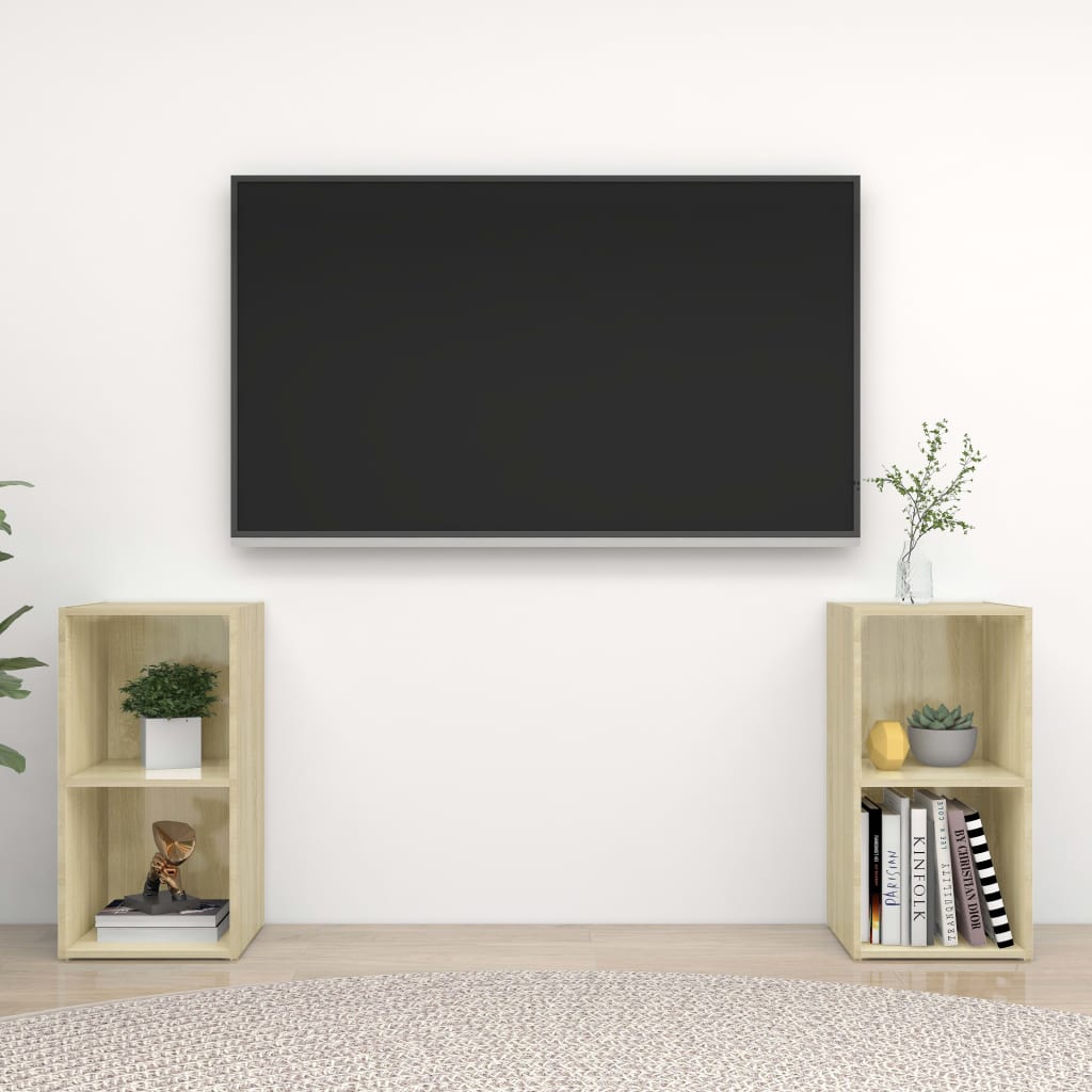 TV ormarići 2 kom boja hrasta 72x35x36,5 cm konstruirano drvo