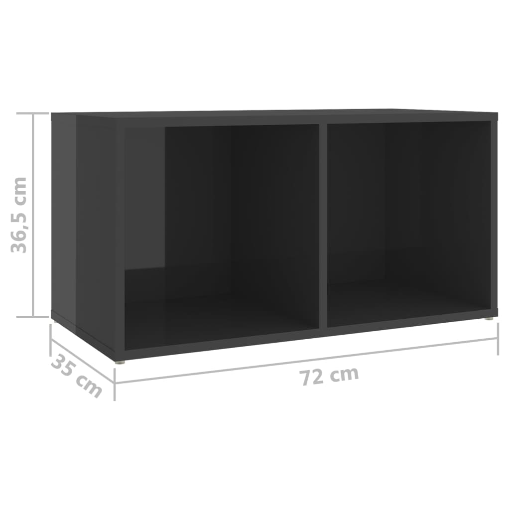 TV ormarići 2 kom sjajni sivi 72x35x36,5 cm konstruirano drvo