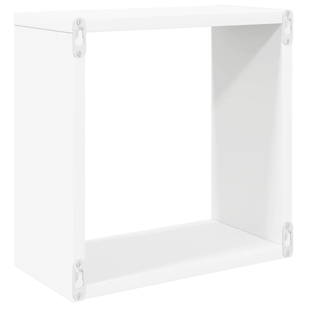 Kockaste zidne police 2 kom bijele 30 x 15 x 30 cm
