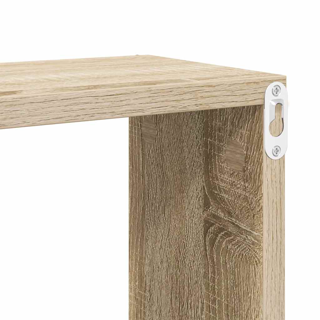 Kockaste zidne police 4 kom boja hrasta sonome 30 x 15 x 30 cm