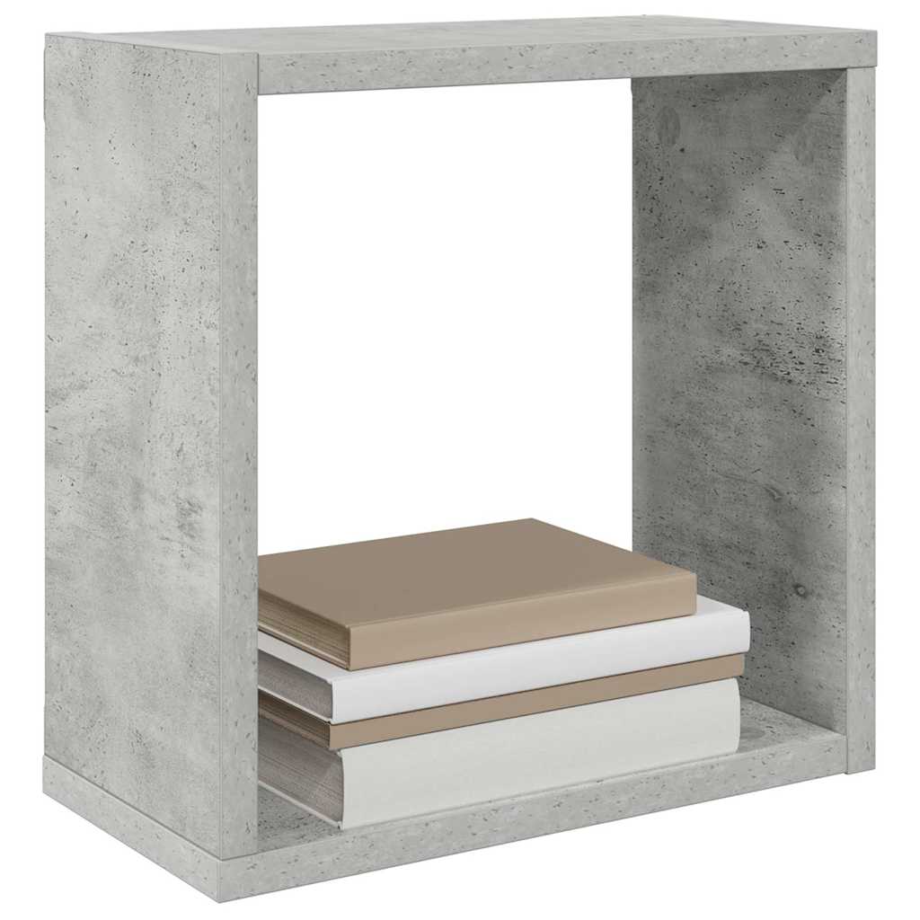 Kockaste zidne police 4 kom siva boja betona 30 x 15 x 30 cm