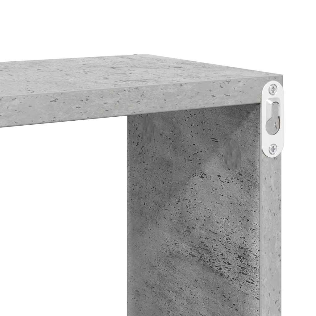 Kockaste zidne police 4 kom siva boja betona 30 x 15 x 30 cm