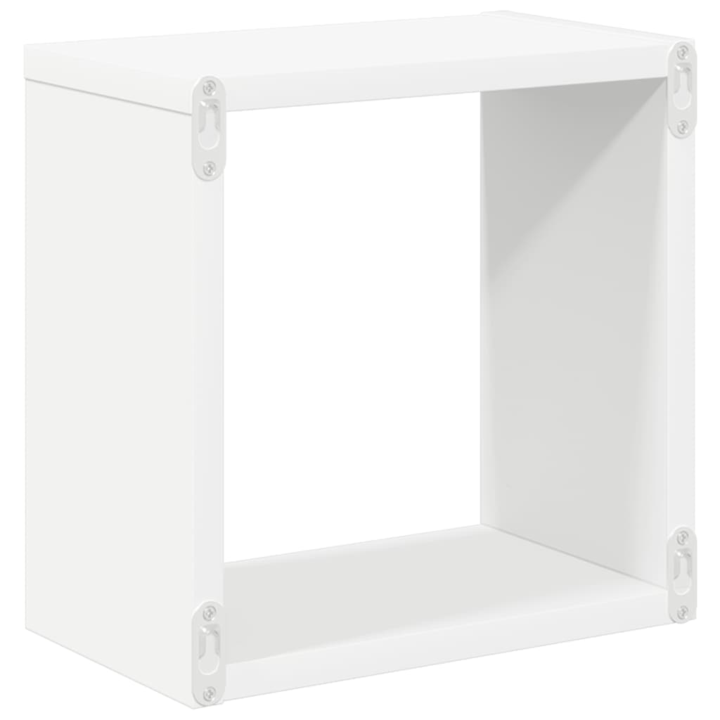 Kockaste zidne police 4 kom bijele 26 x 15 x 26 cm