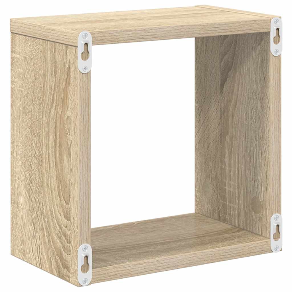 Kockaste zidne police 6 kom boja hrasta sonome 26 x 15 x 26 cm