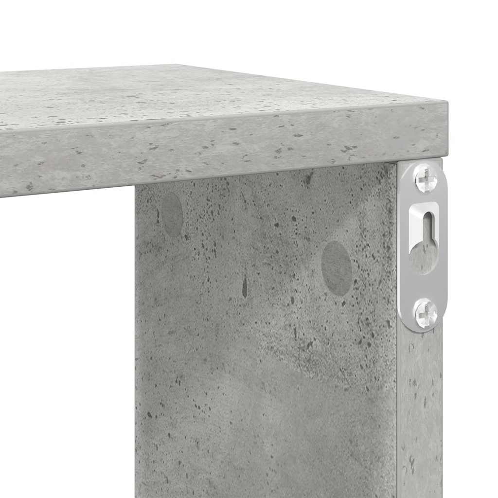 Kockaste zidne police 2 kom boja betona 100 x 15 x 30 cm drvene