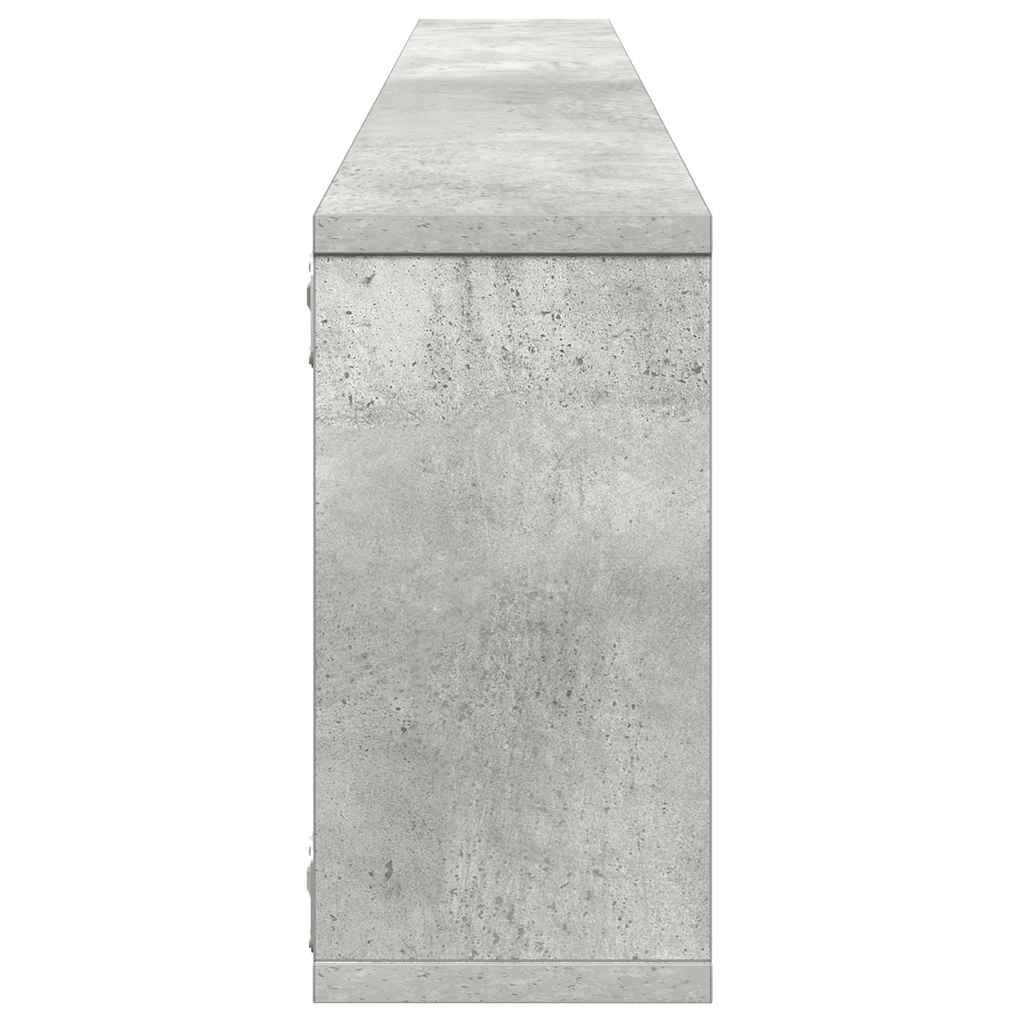 Kockaste zidne police 4 kom boja betona 100 x 15 x 30 cm drvene