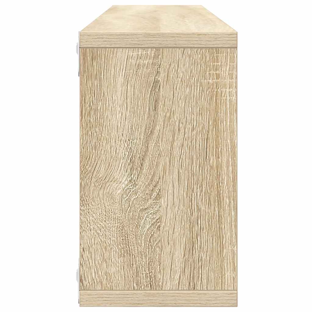 Kockaste zidne police 2 kom boja hrasta 80x15x26,5 cm drvene