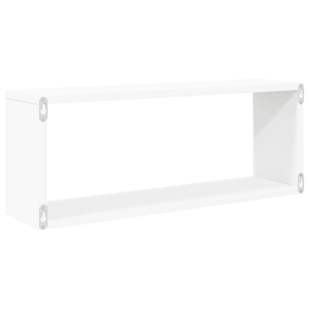 Kockaste zidne police 2 kom bijele 60 x 15 x 23 cm drvene