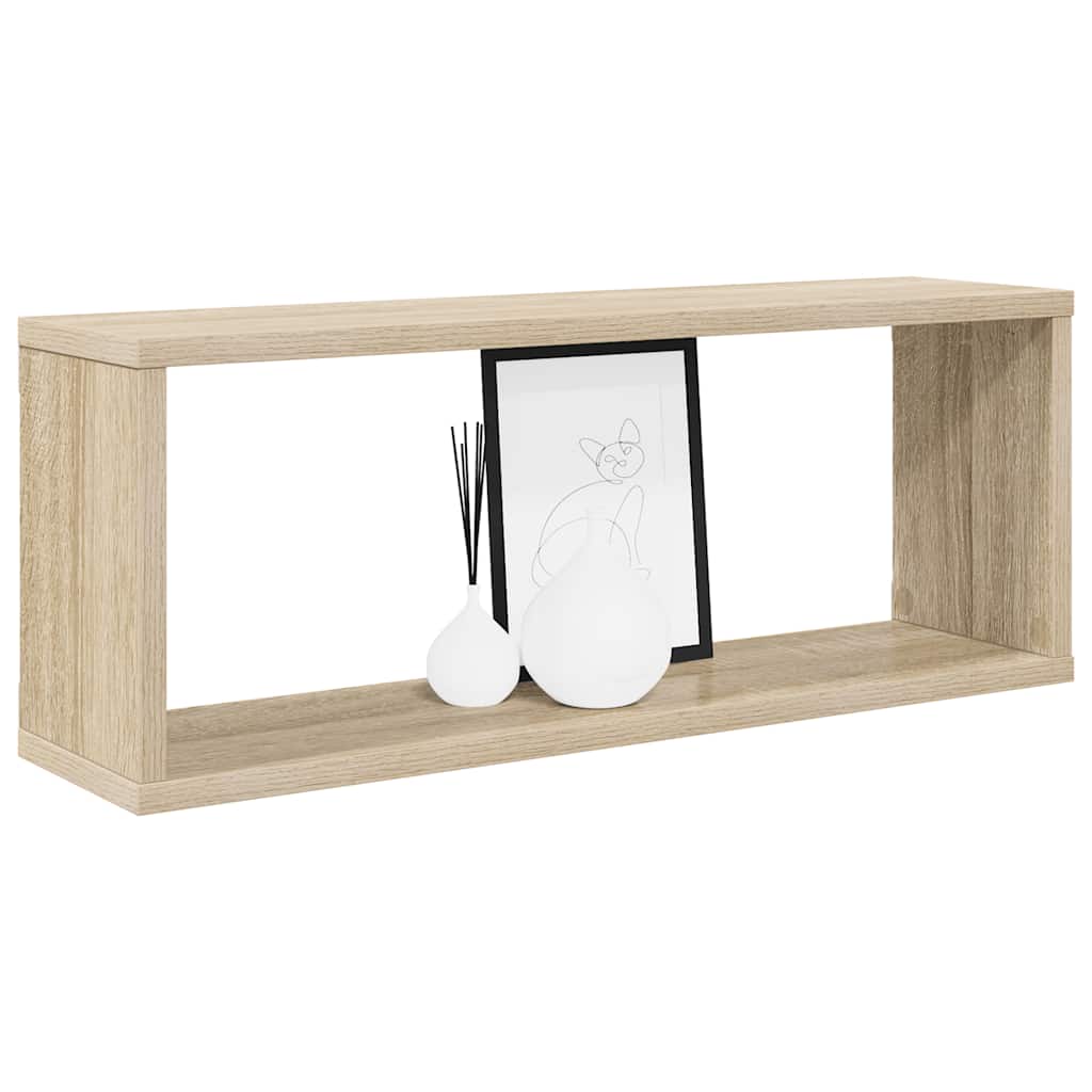 Kockaste zidne police 6 kom boja hrasta 60 x 15 x 23 cm drvene