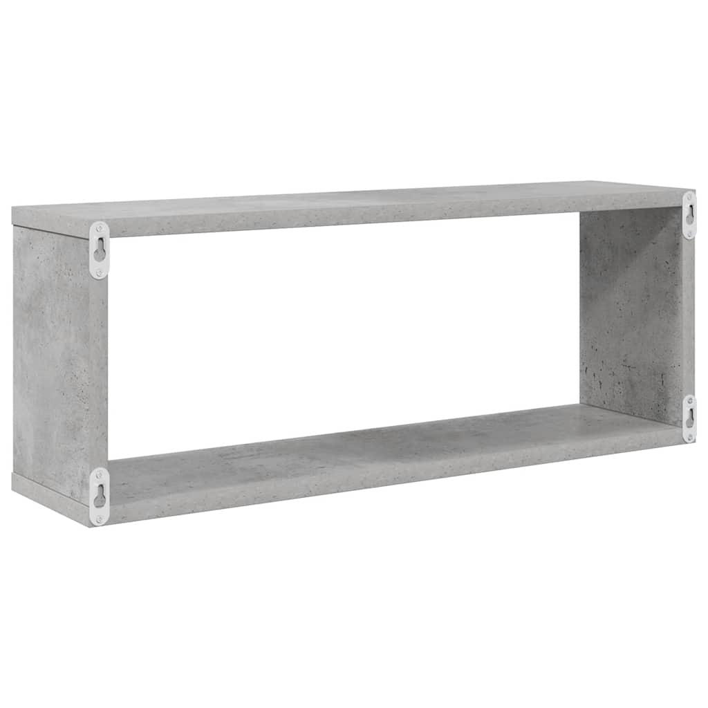 Kockaste zidne police 2 kom boja betona 60 x 15 x 23 cm drvene