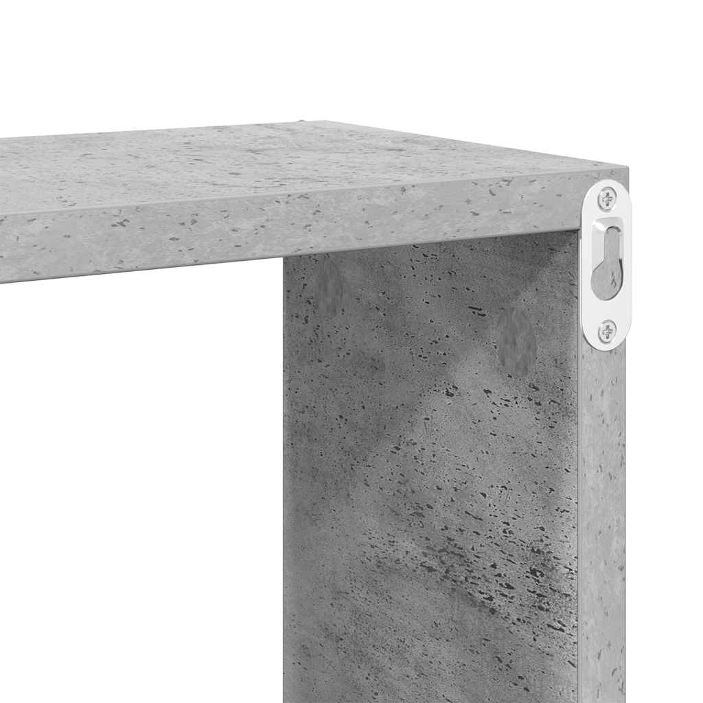Kockaste zidne police 2 kom boja betona 60 x 15 x 23 cm drvene